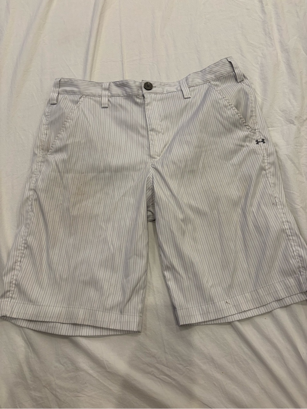 Under Armour Men’s White Pinstripe Performance Shorts